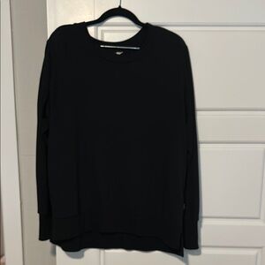 Black Relaxed Long Sleeve Hoodie